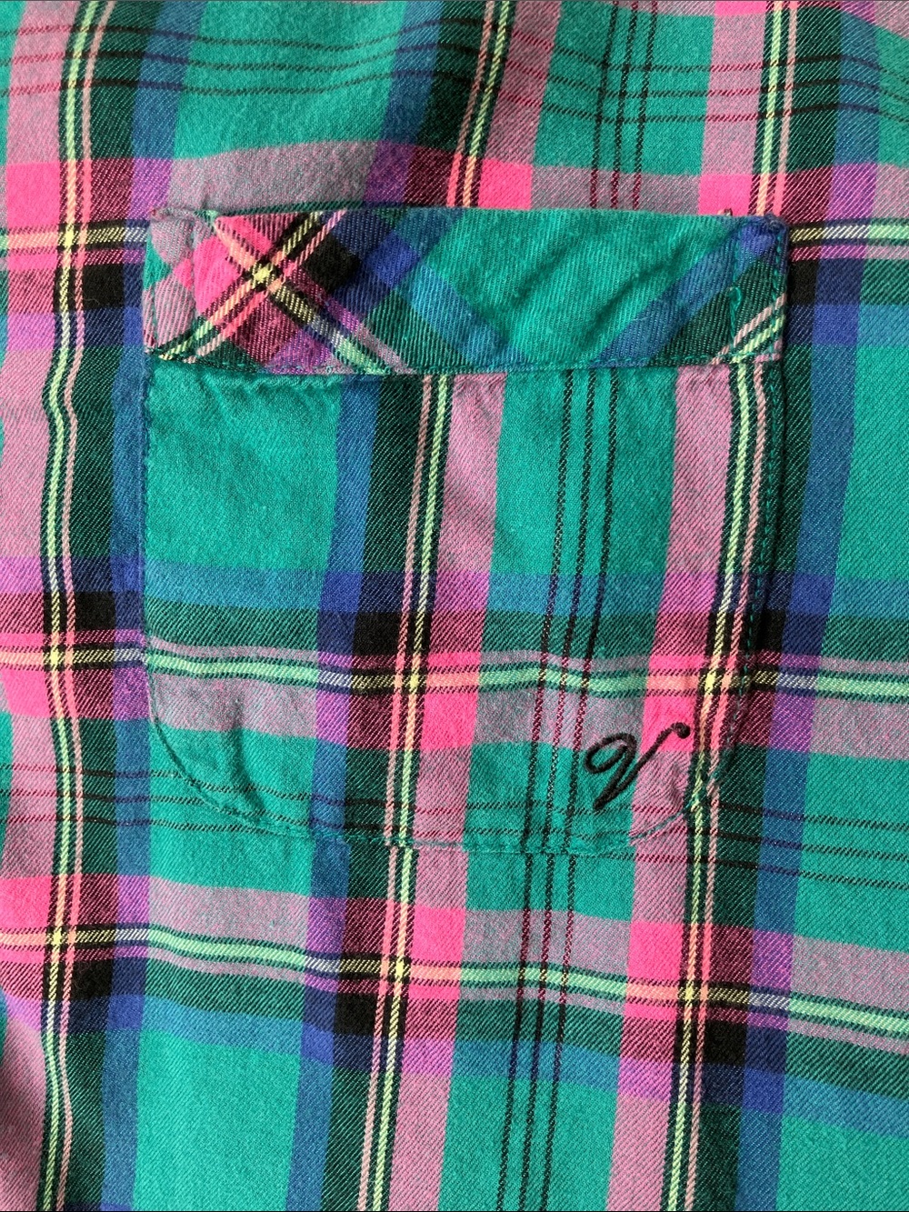 Victoria's Secret Pajama Sleep Shirt Bundle 2 Cotton Modal Plaid Women's Size M - Picture 3 of 15